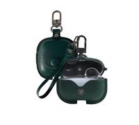 Case for Baseus Bowie MC1 Pro Headphones, FJIASTB Leather Texture Shockproof Protective Cover with Carabiner and Lanyard for Baseus Earbuds (Green)