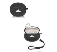 Case for Baseus Bowie MC1 Pro Wireless Earbuds, yystao Textured Soft Silicone Protective Cover, With Lanyard, Dustproof, Shockproof & Durable, Black