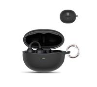 Case for Baseus Inspire XC1 Wireless Earbuds,daunke Soft Silicone Protective Cover,Case with Round buckle,Shockproof & Drop-resistant, Full Protection,Black