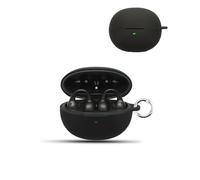 Case for Baseus Inspire XC1 Wireless Earbuds,daunke Soft Silicone Protective Cover,Case with Round buckle,Full Protection,Black