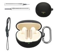 Case for Baseus Inspire XP1- Liquid Silicone Full-Body Protective Cover,Compatible with Wired & Wireless Charging,Anti-Fingerprint,Dustproof,Shockproof,Skin-Friendly Texture(Black)