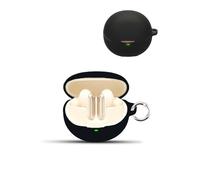 Case for Baseus Inspire XP1 Wireless Earbuds,daunke Soft Silicone Protective Cover,Case with Round buckle,Full Protection,Black