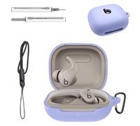 Case for Beats Powerbeats Fit 2025- Liquid Silicone Full-Body Protective Cover,Compatible with Wired & Wireless Charging,Anti-Fingerprint,Dustproof,Shockproof,Skin-Friendly Texture(Purple)