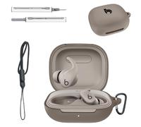 Case for Beats Powerbeats Fit 2025- Liquid Silicone Full-Body Protective Cover,Compatible with Wired & Wireless Charging,Anti-Fingerprint,Dustproof,Shockproof,Skin-Friendly Texture(Off White)