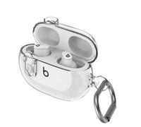 Case for Beats Studio Buds/Buds+/Buds Plus,Clear TPU Anti-drop with [Secure Lock] [Keychain] Support Wireless Charging, Shock Resistant, Slim Fit，Full Protection，Transparent