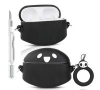 Case for Beats Studio Buds/Buds Plus Earbuds 2021/2023 with Cleaner Kit, Suublg Cute Cartoon Charging Case Protective Covers with Carabiner and Cleaning Pen (GhostBK)