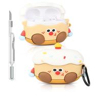 Case for Beats Studio Buds/Buds Plus Earbuds 2021/2023 with Cleaner Kit, Suublg Cute Cartoon Charging Case Protective Covers with Carabiner and Cleaning Pen (SRcake)