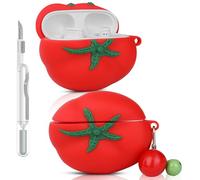 Case for Beats Studio Buds/Buds Plus Earbuds | Silicone Charging Protective Cover | with Cleaning Kit and Carabiner | Multiple Styles Skin Design | Case for Boys Girl Teen (Tomato, Cute)