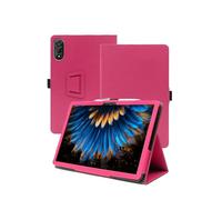 Case for Blackview Android 15 Tablet Mega2 2025 12 inch，WUNIAK Premium Leather Business Folio Stand Cover for Blackview Android 15 Tablet Mega2 2025 12 inch with Hand Strap for Tablet,Rose red
