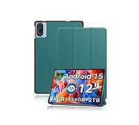 Case for Blackview Mega 2 12 inch Tablet 2026, yystao Slim Stand Tri-Fold Hard Protective Case Cover Compatible with Blackview Tablet Mega 2, Shockproof & Dustproof, Dark Green