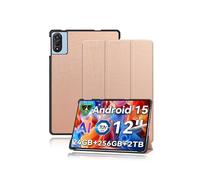 Case for Blackview Mega 2 12 inch Tablet 2026, yystao Slim Stand Tri-Fold Hard Protective Case Cover Compatible with Blackview Tablet Mega 2, Shockproof & Dustproof, Rose-Gold