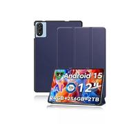 Case for Blackview Mega 2 12 inch Tablet 2026, yystao Slim Stand Tri-Fold Hard Protective Case Cover Compatible with Blackview Tablet Mega 2, Shockproof & Dustproof, Blue