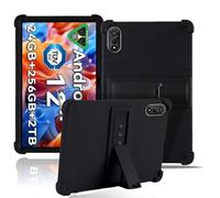 Case for Blackview Mega2 Tablet 12inch,NOUKAJU Tablet Protection Case,Adjustable Bracket,Soft Silicone,Silicone Protection Cover for Blackview Mega 2(Black)