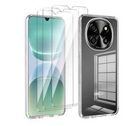 Case for Blackview Oscal Tiger 8 with 3 Pack Screen Protector, Clear | 9H Tempered Glass Film,Soft silicone TPU Anti Scratch Anti Collision Phone Case