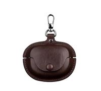 Case for Bose Ultra Open Earbuds, Fashion Premium Leather Shockproof Cover Accessories Case for Bose Ultra Open Earbuds with Keychain for Women Men-Dark Brown