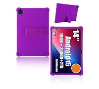 Case for Callsky-Pro Ctab 14/Ckypad Ctab 14 Tablet 14 Inch 2025 Newest, yystao Kids Skin-Friendly Soft Silicone Protective Cover, Adjustable Stand (Purple)