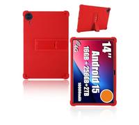 Case for Callsky-Pro Ctab 14/Ckypad Ctab 14 Tablet 14 Inch 2025 Newest, yystao Kids Skin-Friendly Soft Silicone Protective Cover, Adjustable Stand (Red)