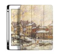 Case For Case For Ipad Air 5Th / Ipad Air 4Th Generation 10.9 Inch 2022/2020, Ultra Thin Slim Clear Ipad Air 5/4 Generation Cover Pu Leather Case With Stand Function(Snow Town - Monet Oil Painting St