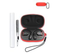 Case for Cleeer ARC II Sport Open-Ear True Wireless Bluetooth Headphones, Soft Silicone Protective Portable Scratch Shock Resistant Hard Shell with Cleaner Kit & Carabiner & Lanyard，Red