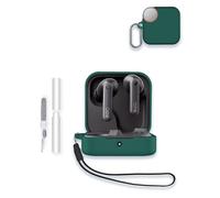 Case for CMF by Nothing Buds 2 Bluetooth Earphone 2025 New, WUNIAK Soft Silicone Protective Portable Scratch Shock Resistant Shell with Cleaner Kit & Carabiner & Lanyard,Green