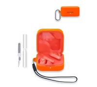 Case for CMF by Nothing Buds 2 Plus Wireless Earbuds, WUNIAK Soft Silicone Protective Portable Scratch Shock Resistant Shell with Cleaner Kit & Carabiner & Lanyard,Orange