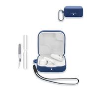 Case for CMF by Nothing Buds 2a True Wireless Earbuds, WUNIAK Soft Silicone Protective Portable Scratch Shock Resistant Shell with Cleaner Kit & Carabiner & Lanyard，Blue