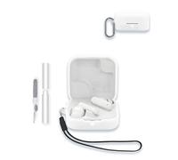 Case for CMF by Nothing Buds 2a True Wireless Earbuds, WUNIAK Soft Silicone Protective Portable Scratch Shock Resistant Shell with Cleaner Kit & Carabiner & Lanyard ，White