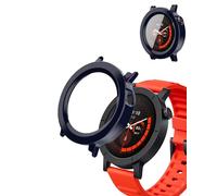 Case for CMF by Nothing Watch 3 Pro Smartwatch, yystao Hard PC Case Cover with 9H Tempered Glass Screen Protector, Full Coverage Integrated, Blue