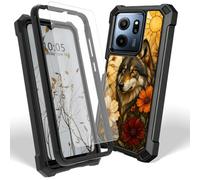 Case for Consumer Cellular Iris Connect 2 w/ Screen Protector, Flower Wolf