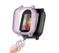 Case for Cosmo JrTrack 5 Kids Smart Watch Case, FJIASTB Soft TPU Protective Case Shockproof Lightweight Easy Install Clear Purple (2 Pack)