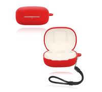 Case for Denon AH-C500W Earbuds, yystao Soft Silicone Case Compatible with Denon AH-C500W with Neck Strap - Skin Friendly & Durable Red