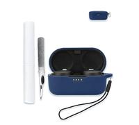 Case for Denon PerL Pro 2024 True Wireless Earbuds, Soft Silicone Protective Portable Scratch Shock Resistant Shell with Cleaner Kit & Carabiner & Lanyard，Blue
