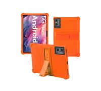 Case for DOMATON D105 Android 14 Tablet 2025 Tablets 10 inch，WUNIAK Shock Proof Lightweight Stand Rubber Shell Protective Cover,Kids Friendly Soft Silicone Adjustable Stand Cover,Orange