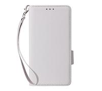 Case for Doogee Note 58 Pro,Leather Flip Phone Case with 4 Card Slots.Magnetic Closure.Anti slip and fall,with hand rope-White