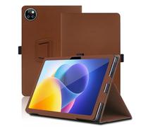 Case for DOOGEE T10W 10.1 inch, DOOGEE T10W Tablet Case, Folding Stand Protective Cover with Pencil Holder and Wrist Strap, Full Protection. (Brown)