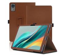 Case for DOOGEE T36 12 inch, DOOGEE T36 Tablet Case, Folding Stand Protective Cover with Pencil Holder and Wrist Strap, Full Protection. (Brown)