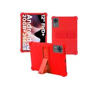 Case for DOOGEE T36 Android 15 Tablet 12 inch 2025 New，Shock Proof Lightweight Stand Rubber Shell Protective Cover,Kids Friendly Soft Silicone Adjustable Stand Cover for Doogee T36,RED