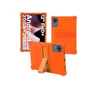 Case for DOOGEE T36 Android 15 Tablet 12 inch 2025 New，Shock Proof Lightweight Stand Rubber Shell Protective Cover,Kids Friendly Soft Silicone Adjustable Stand Cover for Doogee T36,Orange