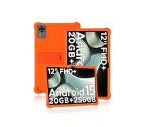 Case for DOOGEE T36 /Teclast T60AI Tablet 12 inch 2025, Kids Skin-Friendly Soft Silicone Tablet Case with Adjustable Stand (Orange)