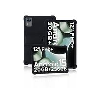 Case for DOOGEE T36 /Teclast T60AI Tablet 12 inch 2025, Kids Skin-Friendly Soft Silicone Tablet Case with Adjustable Stand (Black)