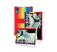 Case for DOOGEE T36 /Teclast T60AI Tablet 12 inch 2025, Kids Skin-Friendly Soft Silicone Tablet Case with Adjustable Stand (Rainbow)