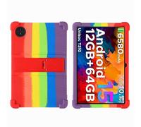 Case for DOOGEE Tab A9 / A9 Pro 10.1 inch Tablet with PC Kickstand, Soft Silicone, Washable, Thickened Corner Shockproof Case, Rainbow