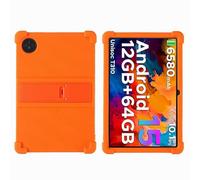 Case for DOOGEE Tab A9 / A9 Pro 10.1 inch Tablet with PC Kickstand, Soft Silicone, Washable, Thickened Corner Shockproof Case, Orange