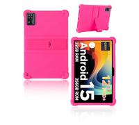 Case for DOOGEE Tab E3+ Android 15 AI Tablet 12 Inch, yystao Kids Soft Silicone Case Compatible with DOOGEE Tab E3+, Adjustable Stand (Pink)