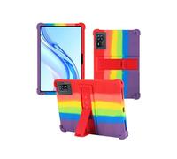 Case for Doogee Tab E3+ Android 15 Tablet 12 inch，WUNIAK Shock Proof Lightweight Stand Rubber Shell Protective Cover,Kids Friendly Soft Silicone Adjustable Stand Cover,Rainbow