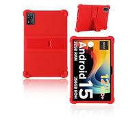 Case for DOOGEE Tab E3+ Android 15 Tablets 12 Inch Android, yystao Kids Skin-Friendly Soft Silicone Protective Cover compatible with DOOGEE Tab E3+, Adjustable Stand (Red)