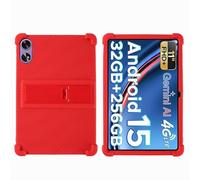 Case for DOOGEE Tab G6+ Plus 2025 Newest AI 11 Inch Tablet with PC Kickstand, Soft Silicone, Washable, Thickened Corner Shockproof Case, Red