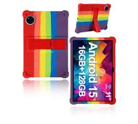 Case for DOOGEE U11/DOOGEE U11Pro 11 Inch 2025 Tablet, Skin-friendly Soft Silicone Tablet Case with Adjustable Stand (Rainbow)
