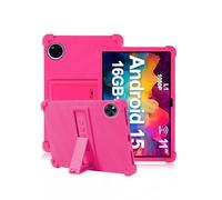 Case for DOOGEE U11 / U11Pro 2025 11 Inch Tablet,Soft Silicone Cover,with Folding Stand,Lightweight Shockproof,Anti-Scratch,All-Around Protection,Rose Red