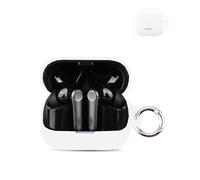 Case for EarFun Air Pro 4+/Earfun Air Pro 4 Plus Wireless Earbuds,daunke Soft Silicone Protective Cover,Case with Round buckle,Full Protection,White